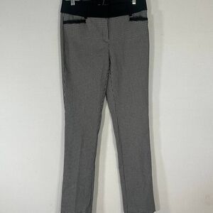 7th Avenue Design Studio NY & Co. Black White Patterned Dress Pants